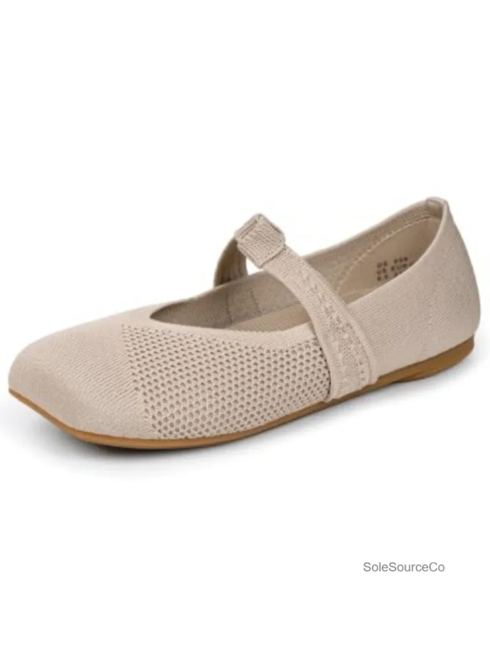 Women's Wide Toe Knit Ballet Flats Mary Jane Pull-On Everyday Shoes
